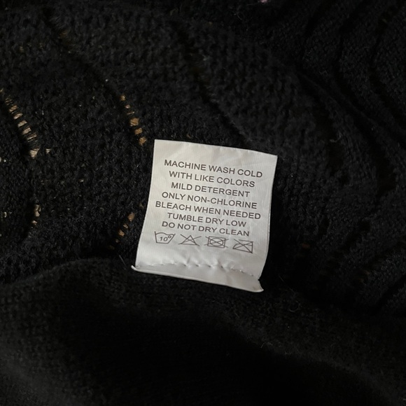 Women’s Esperanza black chevron knit open cardigan sweater - size XL - Picture 5 of 6
